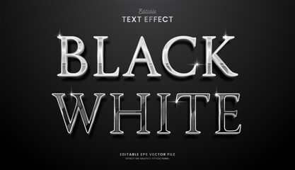decorative black and white editable text effect vector design