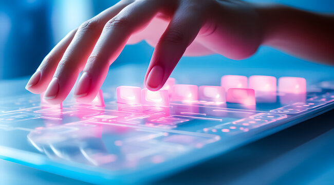 Photo of guy hands arms working front back end programming indoors workstation workshop home