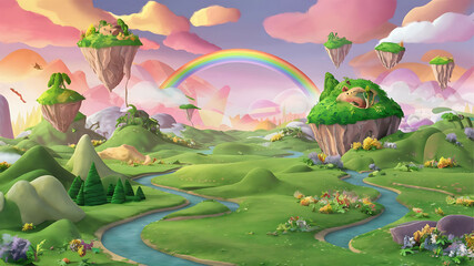 Cartoon background for story telling , animation , video games 