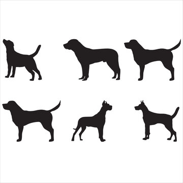 dog silhouettes vector