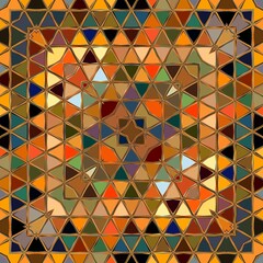 triangular square composition floor mosaic in harlequin random  bright coloured similar shaped design