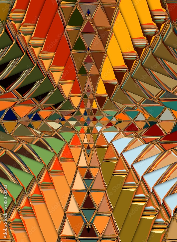 Aufkleber concentric similar but size reduction style pattern inspired by triangular floor mosaic