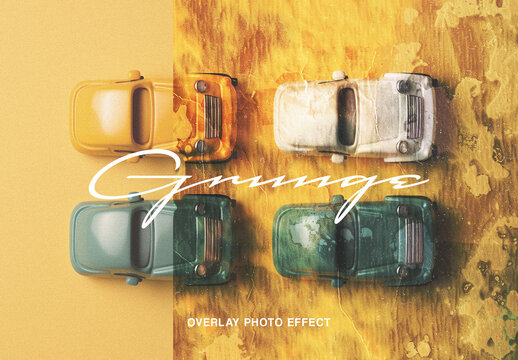 Grunge Texture Overlay Photo Effect Mockup With Generative AI