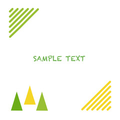 カラフルな水彩風幾何学模様のバナーフレーム　イラストベクター素材