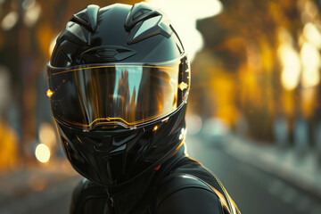 Discover the realism of a high-definition motorcycle helmet photo, vibrant and amazing. AI generative. - obrazy, fototapety, plakaty