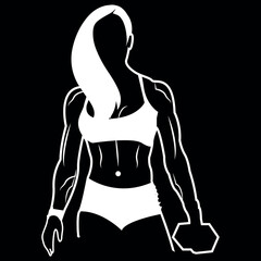 silhouette of a woman in yoga pose gym logo design vector file women bodybuilder