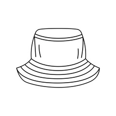 Bucket hat line color icon. Sign for web page, mobile app, button, logo.