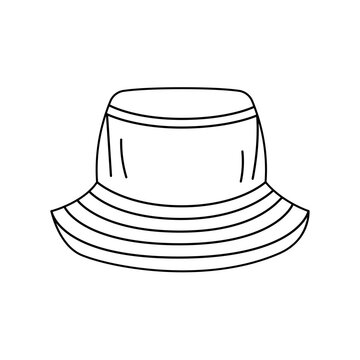 Bucket hat line color icon. Sign for web page, mobile app, button, logo.
