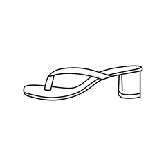 Heel flip flops line color icon. Sign for web page, mobile app, button, logo.