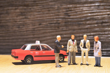a small figure with hong kong taxi