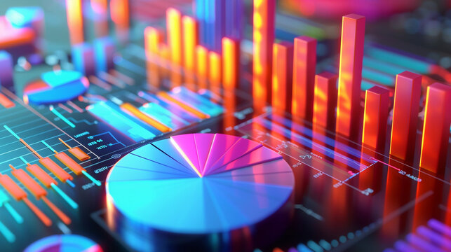 3D Illustration Graphics: Diagram, Evolution Statistics Concept