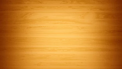 Zelfklevend Fotobehang A light-filled hardwood texture background in the center with an orange-brown gradient. For backdrops, autumn, summer, frames, scenes, banners. © Komkit
