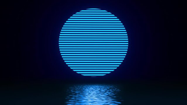 Sci-fi neon blue landscape in a seamless loop.


