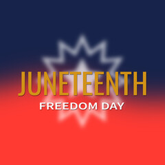 Juneteenth Freedom Day. African heritage . June 19. Celebrate Black Freedom. Flag. 3d illustration