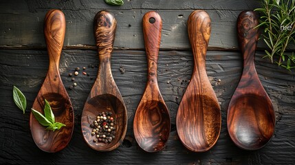 Wooden spoon and ingredients: kitchen, food, cooking, wood, italian, menu, wooden, rustic, concept, meal