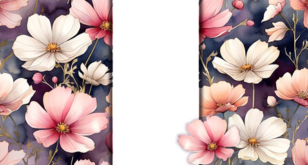 Luxury spring summer blooming festival composition watercolor background for cards, invitations, banners, posters, flyers and wallpapers. Card template.
