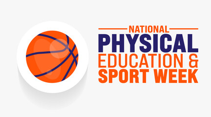 May is National Physical Education and Sport Week background template. Holiday concept. use to background, banner, placard, card, and poster design template with text inscription and standard color.