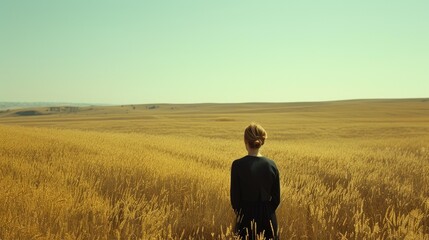 Contemplating Freedom: The Rye Field Wanderer