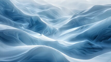 A Greenlandic glacier, with smooth lines and curves creating an abstract pattern in the ice.