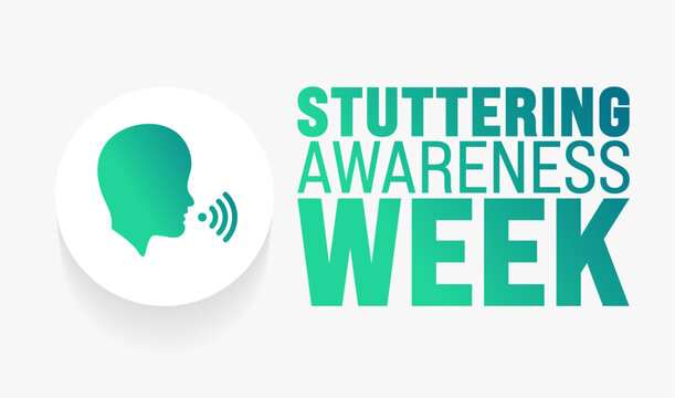 May is National Stuttering Awareness Week background template. Holiday concept. use to background, banner, placard, card, and poster design template with text inscription and standard color. vector