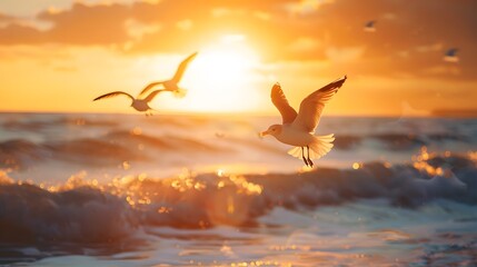 Fototapeta premium Seagulls on the beach