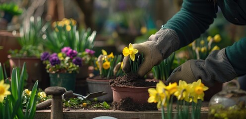 Blooming Beginnings: Gardener's Hands at Work