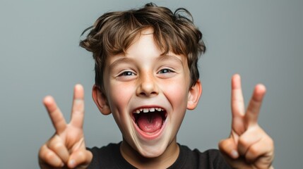 Cheerful American Kid: 10-Year-Old Expressing Pure Delight