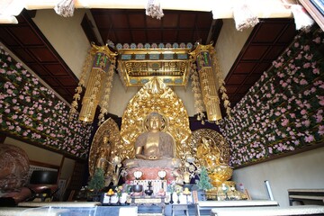 in side of one of the smaller side temples on the upper level of the Hase-kannon temple complex...