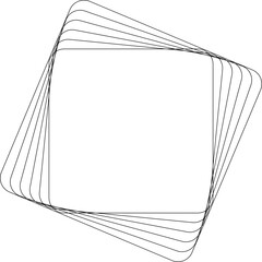 Rounded square swirl icon. Geometric element