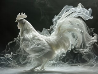 Obraz na płótnie Canvas A rooster made of smoke, according to the Chinese zodiac sign of the 12 zodiac animals