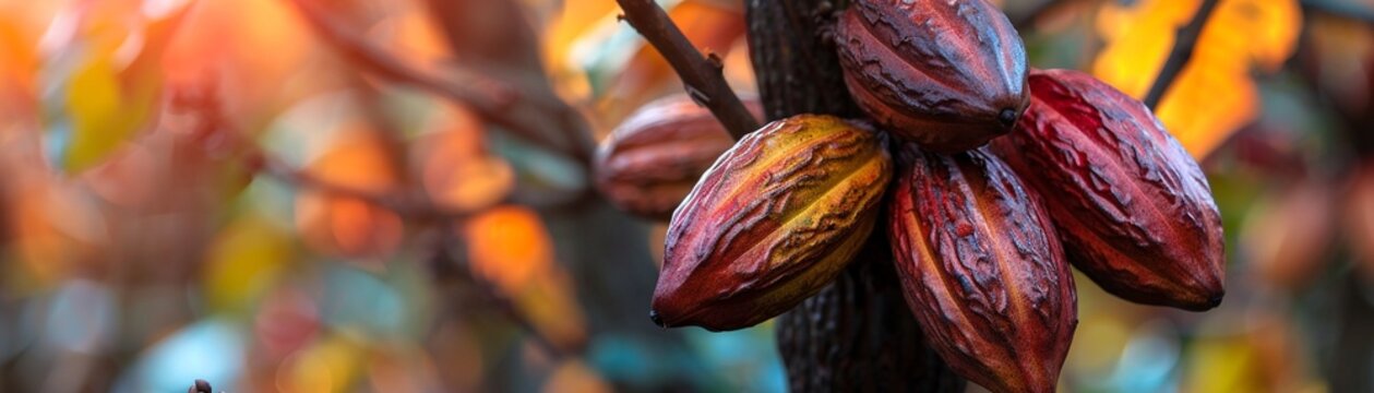 Cocoa beans and cocoa tree