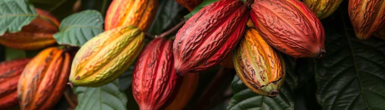 Cocoa beans and cocoa tree