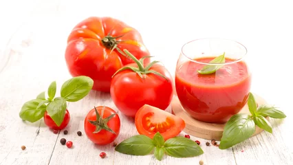  glass of tomato juice or gazpacho © M.studio