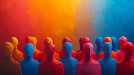 Unity in Diversity: Abstract Human Figures in Vibrant Harmony. Generative ai