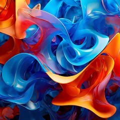 A canvas baptized in a kaleidoscope of hues, where liquid joy explodes into a boundless realm of the imagination abstract 3d smooth wavy iridescent background. - obrazy, fototapety, plakaty