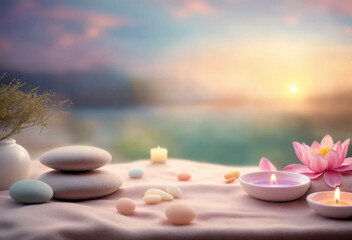 Soft colors Spa & Zen Background - AI generated