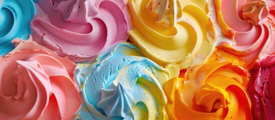 Unique ice cream designs featuring vibrant summer colors. - obrazy, fototapety, plakaty