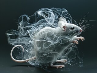 Mouse made from smoke, according to the Chinese zodiac sign of the 12 zodiac animals