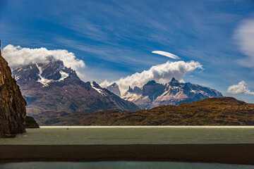 Mountain landscape in National Park Torres Del Paine, Chile