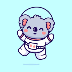 Adorable koala wearing an astronaut suit