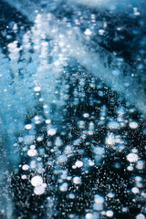 Winter nature abstract background. Lake Baikal, Siberia, Russia.