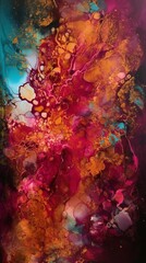 Vibrant Abstract Painting With Diverse Shapes and Colors
