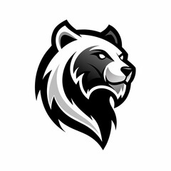 Bear Silhouette art logo vector illustration isolated on white background.

