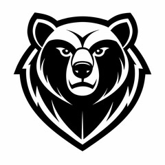 Bear Silhouette art logo vector illustration isolated on white background.

