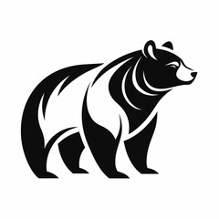Bear Silhouette art logo vector illustration isolated on white background.

