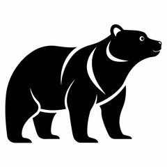 Bear Silhouette art logo vector illustration isolated on white background.

