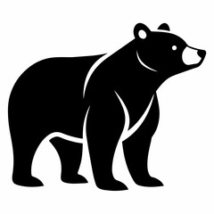 Bear Silhouette art logo vector illustration isolated on white background.

