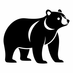 Bear Silhouette art logo vector illustration isolated on white background.

