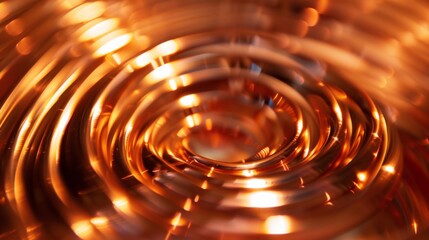 Shining shine of a coil of copper wire