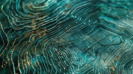 Abstract circuitry etched into a digital surface